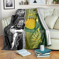Rugby New Zealand and South Africa Blanket Greatest Rivalry Silver Fern and Antelope