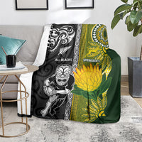Rugby New Zealand and South Africa Blanket Greatest Rivalry Silver Fern and Antelope