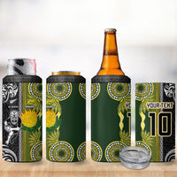 Custom Rugby New Zealand and South Africa 4 in 1 Can Cooler Tumbler Greatest Rivalry Silver Fern and Antelope