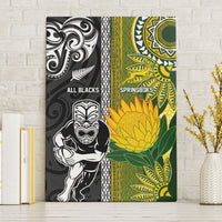 Rugby New Zealand and South Africa Canvas Wall Art Greatest Rivalry Silver Fern and Antelope