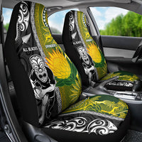 Rugby New Zealand and South Africa Car Seat Cover Greatest Rivalry Silver Fern and Antelope