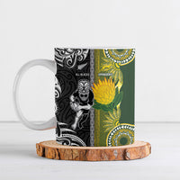 Custom Rugby New Zealand and South Africa Ceramic Mug Greatest Rivalry Silver Fern and Antelope