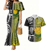 Custom Rugby New Zealand and South Africa Couples Matching Mermaid Dress and Hawaiian Shirt Greatest Rivalry Silver Fern and Antelope