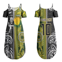 Custom Rugby New Zealand and South Africa Couples Matching Summer Maxi Dress and Hawaiian Shirt Greatest Rivalry Silver Fern and Antelope