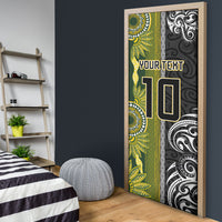 Custom Rugby New Zealand and South Africa Door Cover Greatest Rivalry Silver Fern and Antelope