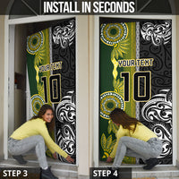 Custom Rugby New Zealand and South Africa Door Cover Greatest Rivalry Silver Fern and Antelope