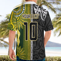 Custom Rugby New Zealand and South Africa Hawaiian Shirt Greatest Rivalry Silver Fern and Antelope