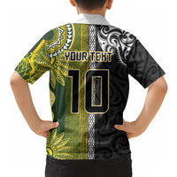 Custom Rugby New Zealand and South Africa Hawaiian Shirt Greatest Rivalry Silver Fern and Antelope