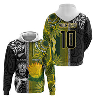 Custom Rugby New Zealand and South Africa Hoodie Greatest Rivalry Silver Fern and Antelope