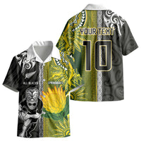 Custom Rugby New Zealand and South Africa Kid Hawaiian Shirt Greatest Rivalry Silver Fern and Antelope