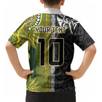 Custom Rugby New Zealand and South Africa Kid Hawaiian Shirt Greatest Rivalry Silver Fern and Antelope
