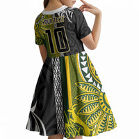 Custom Rugby New Zealand and South Africa Kid Short Sleeve Dress Greatest Rivalry Silver Fern and Antelope