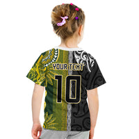 Custom Rugby New Zealand and South Africa Kid T Shirt Greatest Rivalry Silver Fern and Antelope