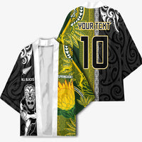 Custom Rugby New Zealand and South Africa Kimono Greatest Rivalry Silver Fern and Antelope
