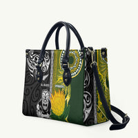Rugby New Zealand and South Africa Leather Bag Greatest Rivalry Silver Fern and Antelope