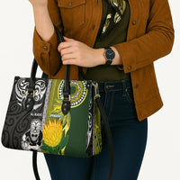 Rugby New Zealand and South Africa Leather Bag Greatest Rivalry Silver Fern and Antelope
