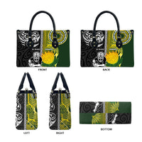 Rugby New Zealand and South Africa Leather Bag Greatest Rivalry Silver Fern and Antelope