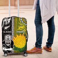 Rugby New Zealand and South Africa Luggage Cover Greatest Rivalry Silver Fern and Antelope