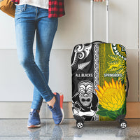 Rugby New Zealand and South Africa Luggage Cover Greatest Rivalry Silver Fern and Antelope
