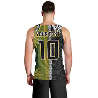 Custom Rugby New Zealand and South Africa Men Tank Top Greatest Rivalry Silver Fern and Antelope