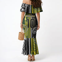 Custom Rugby New Zealand and South Africa Mermaid Dress Greatest Rivalry Silver Fern and Antelope