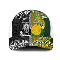 New Zealand and South Africa Rugby Mesh Trucker Cap Greatest Rivalry-Silver Fern and Antelope