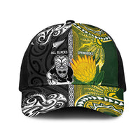 New Zealand and South Africa Rugby Mesh Trucker Cap Greatest Rivalry-Silver Fern and Antelope