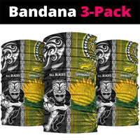 Rugby New Zealand and South Africa Neck Gaiter Greatest Rivalry Silver Fern and Antelope