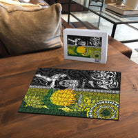 Rugby New Zealand and South Africa Puzzle Greatest Rivalry Silver Fern and Antelope