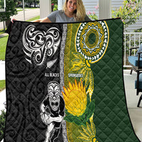 Rugby New Zealand and South Africa Quilt Greatest Rivalry Silver Fern and Antelope