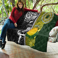 Rugby New Zealand and South Africa Quilt Greatest Rivalry Silver Fern and Antelope