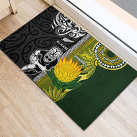 Rugby New Zealand and South Africa Rubber Doormat Greatest Rivalry Silver Fern and Antelope
