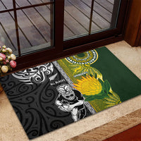 Rugby New Zealand and South Africa Rubber Doormat Greatest Rivalry Silver Fern and Antelope