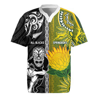 Custom Rugby New Zealand and South Africa Rugby Jersey Greatest Rivalry Silver Fern and Antelope