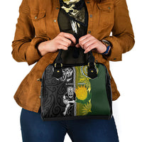 Rugby New Zealand and South Africa Shoulder Handbag Greatest Rivalry Silver Fern and Antelope