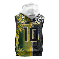 Custom Rugby New Zealand and South Africa Sleeveless Zip Hoodie Greatest Rivalry Silver Fern and Antelope