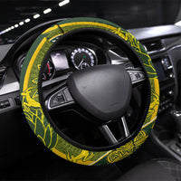 Rugby New Zealand and South Africa Steering Wheel Cover Greatest Rivalry Silver Fern and Antelope
