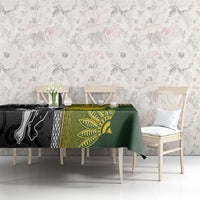Rugby New Zealand and South Africa Tablecloth Greatest Rivalry Silver Fern and Antelope