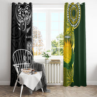 Rugby New Zealand and South Africa Window Curtain Greatest Rivalry Silver Fern and Antelope