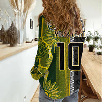 Custom Rugby New Zealand and South Africa Women Casual Shirt Greatest Rivalry Silver Fern and Antelope