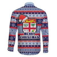 Fiji Christmas Family Matching Tank Maxi Dress and Hawaiian Shirt Fijian Santa and Coat of Arms Mix Tapa Pattern Striped Style LT03 - Polynesian Pride