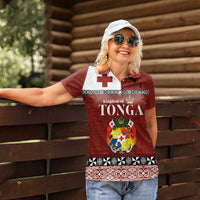 Tongan Culture Women Polo Shirt Ngatu Art Tattoo and Emblem of Tonga LT03 - Polynesian Pride