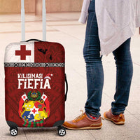 Tongan Christmas Luggage Cover Kilisimasi Fiefia with Ngatu Art Tattoo LT03 Red - Polynesian Pride