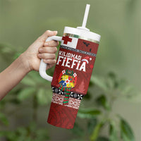 Tongan Christmas Tumbler With Handle Kilisimasi Fiefia with Ngatu Art Tattoo LT03 - Polynesian Pride