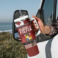 Tongan Christmas Tumbler With Handle Kilisimasi Fiefia with Ngatu Art Tattoo LT03 - Polynesian Pride