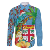 Fijians Iguana Tagimoucia Christmas Family Matching Summer Maxi Dress and Hawaiian Shirt Christmas Palm Tree and Hibiscus