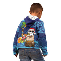 The Funny Santa Wears Sulu Christmas Kid Hoodie Fijian Christmas Palm Tree With Masi Art Tattoo
