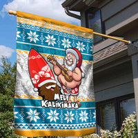 Hawaii Mele Kalikimaka Garden Flag Funny Santa and Coconut Mix Kakau Pattern LT03 - Polynesian Pride
