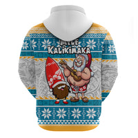 Hawaii Mele Kalikimaka Hoodie Funny Santa and Coconut Mix Kakau Pattern LT03 - Polynesian Pride