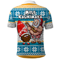 Hawaii Mele Kalikimaka Polo Shirt Funny Santa and Coconut Mix Kakau Pattern LT03 - Polynesian Pride